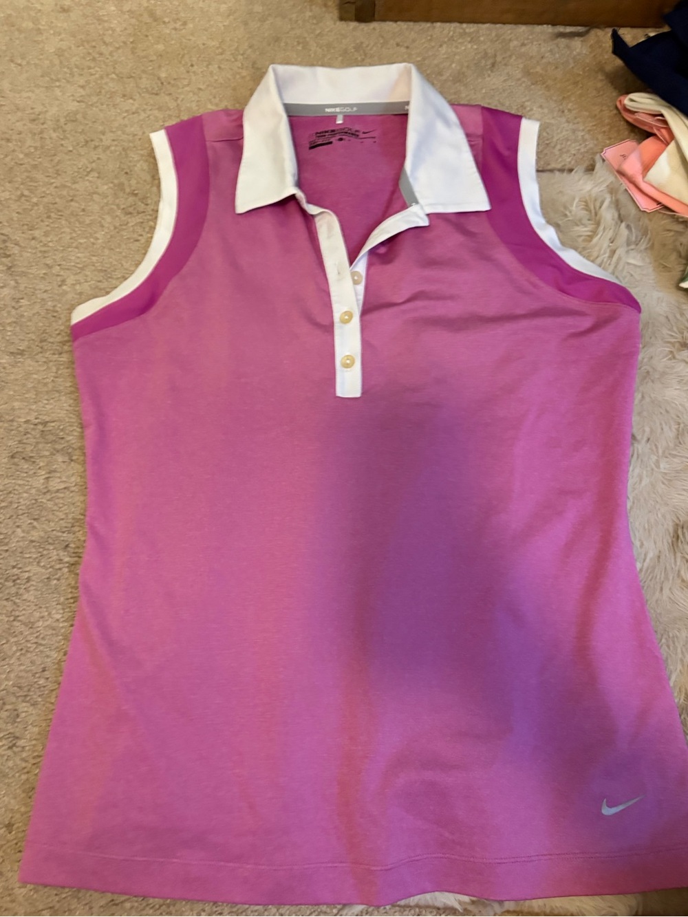 Nike Golf Dri-FIT Pink Sleeveless Polo Shirt Women’s Medium M